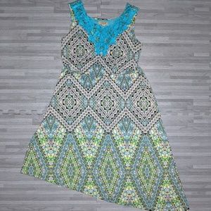 One World Hi Low Asymmetrical Tank Top Boho Dress